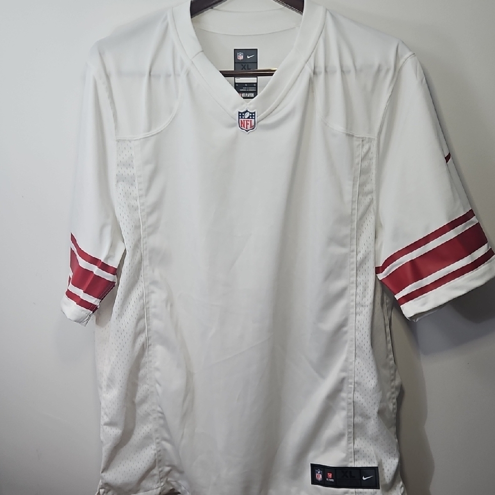 Nike Men's White Jersey with Red Stripes